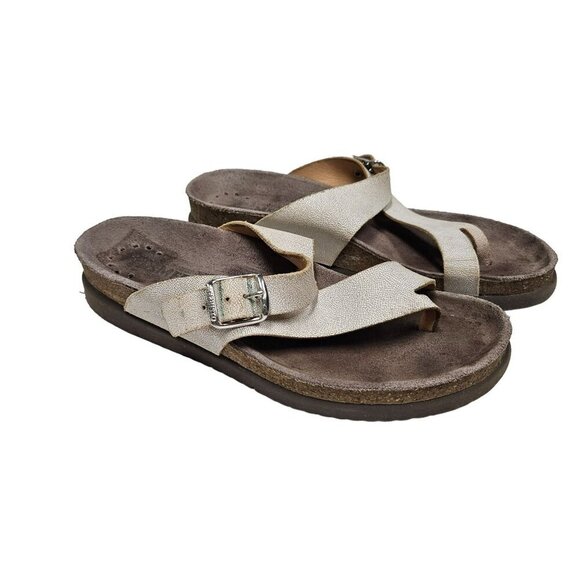 Mephisto Womens Size 38 Leather‎ Sandals With Buckle & Cork Sole - Picture 2 of 11